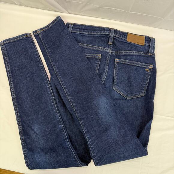 Madewell 10” High-Rise Skinny Jeans 26T Dark Wash Stretch Denim 28” Inseam - Picture 2 of 10